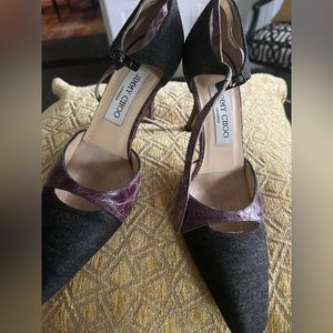Jimmy Choo grey and purple snake